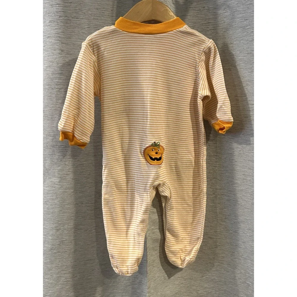 Baby One-piece Pumpkin Halloween Jack-o-lantern‎ Sz 3-6 Months